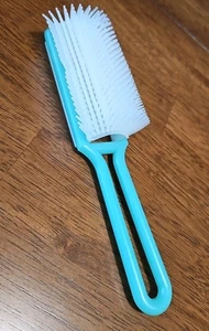 Vintage Retro Tuppercraft 8" Hair Brush Blue Teal Handle  Tupperware 412 NOS - Picture 1 of 4