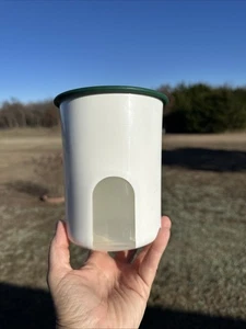 Tupperware One Touch Canister Size A 6 Cup Window White #2422B-2 Green Lid - Picture 1 of 5