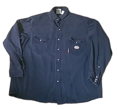 Camisa Uniforme Rasco FR Hombres 3XL Azul Marino Resistente al Llama Trabajo Construcción Soldador Foto 1 de 4