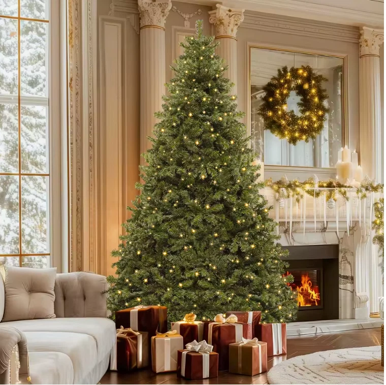 6ft Pre-Lit Green Christmas Tree 880 Tips 250 Light in 2 Color 8 Mode Xmas - Image 1 of 4