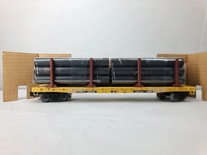 NIB Weaver O Gauge U4104 50' TTX Flat Car W/ Pipe Load Trailer Train - Bild 1 von 10