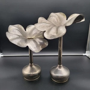 Vintage GODINGER SILVER ART Candle Holders Flower Petal Silver Plate - Picture 1 of 22