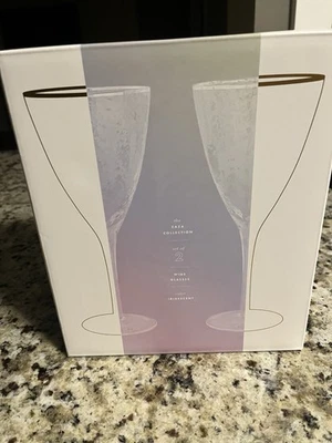 Anthropologie Zara 酒杯 - 金边,2 件套。 全新带盒。 — 第 1/4 张图片