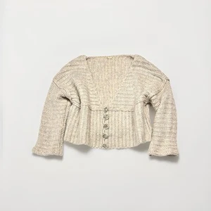 Cult Gaia Ruta Knit Cardigan Sweater Top Aspen Melange Size Small Quiet Luxury - Picture 1 of 11