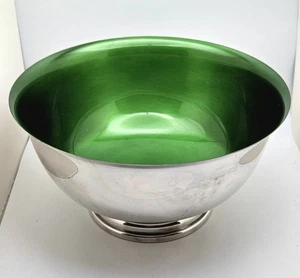 Wallace Color Clad 9" Schale Silber mit grünem Futter heller Zustand! - Bild 1 von 7