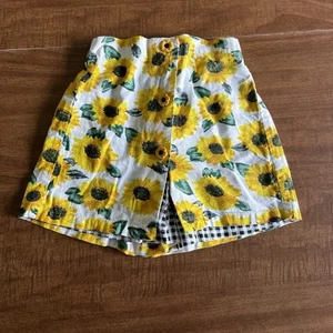 100% Cotton | Vintage | Sunflower Fields | Checkered Plaid | Girls | Skort - Picture 1 of 4
