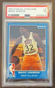 MAGIC JOHNSON~RARE POP 48~1983 STAR WEST ALL-STARS PSA-7 NR-MT CARD #18~NEW CASE - Picture 1 of 2