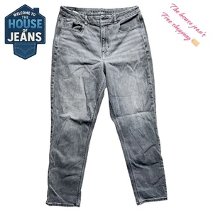 American Eagle Stretch Curvy Mom Jeans Women’s Size 14 Gray High Rise Tapered - Picture 1 of 21