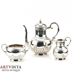 A. Milchelsen Mokka-/ Kaffeekern Silber 925 Dänemark 1901 Mocha Set Silver 925 - Bild 1 von 12