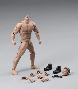 1/12 Strong Muscular Male Figure Body Model Toy For 6in Head with Neck Shoes - Picture 1 of 15