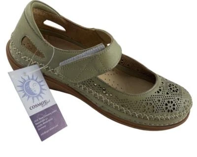 Cosmos Comfort Slipper 6317-201 Pastellgrün Leder