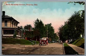 Postcard Bucyrus OH c1911 North Sandusky Avenue Crawford County Old Cars - Picture 1 of 2