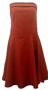 Ruby Rox Strapless A-Line Dress w/Tulle Juniors 5 Red Black Pleated Knee Length - Picture 1 of 12
