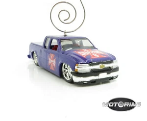 Westküste Häcksler lila LKW Auto selten Weihnachtsbaum Ornament Druckguss - Bild 1 von 5