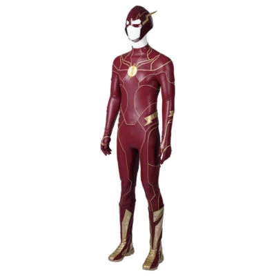 The Flash Barry Allen Flash Superhero Cosplay Costume Outfit Jumpsuits Men Mask - Image 1 of 4
