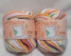 Peaches 'n Cream 100 % Cotton Yarn Lot of 2 Skeins Color Gum Drop 205 Rainbow 