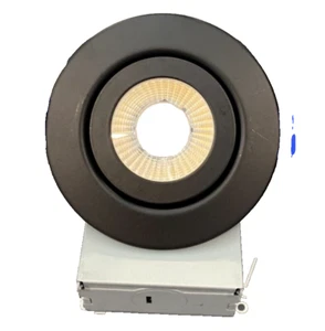 Adetu 3 Inch 5CCT Gimbal Black Led Recessed Lighting with Junction Box, 2700K... - Picture 1 of 10