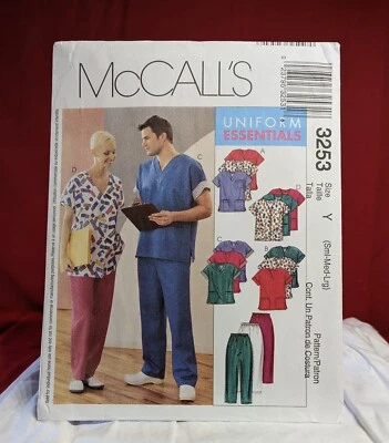 McCALL'S Pattern: 3253, Unisex UNIFORMS, SCRUBS, NURSE, CNA, SIZE: S-M-L; NEW - Image 1 of 4