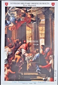 Malteser Orden - Gedenkblock "Meisterwerke," postfrisch. Auflage nur 12000 Bl - Bild 1 von 1