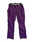 Green Town Womens Purple Drawstring Pockets Medical Scrub Pants Size XS
