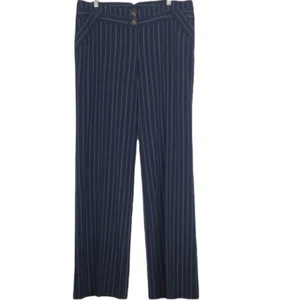 Arden B. Hose Damen Gestreifte Hose Gerades Bein Blau Größe 10 - Bild 1 von 6