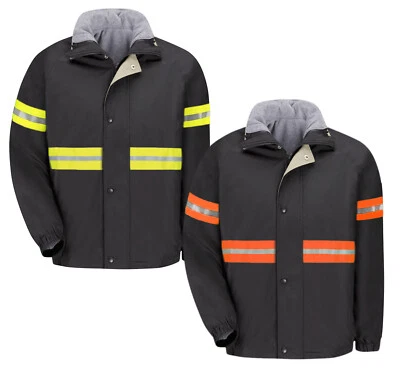 Red Kap Hi Vis Enhanced Visibility Reflective Work Jacket & Vest Combo Zip IN - Image 1 of 4