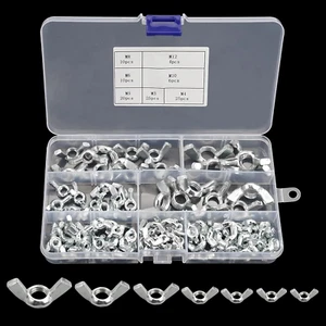 Kit Di 100 Dado a Farfalla, Dadi in Acciaio Inox, Set Dadi M3 M4 M5 M6 M8 M10 M1 - Foto 1 di 7