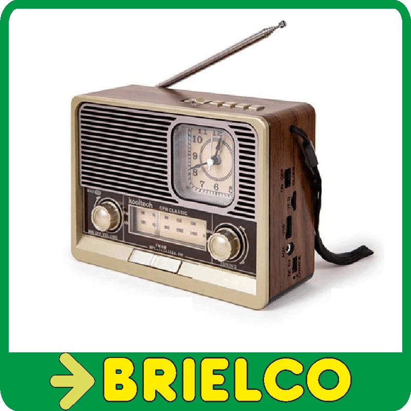 RADIO AM/FM CON ALTAVOZ BLUETOOTH RELOJ LINTERNA TOMA AURICULARES BD5481 - Imagen 1 de 1