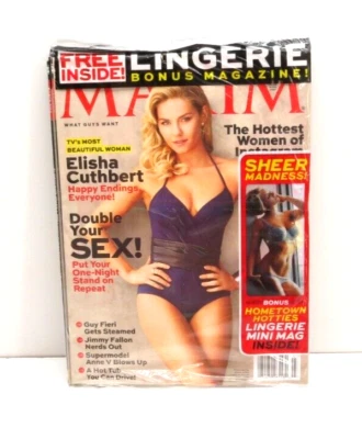 Maxim Magazine March 2013 Elisha Cuthbert SEALED Lingerie Bonus Hometown Hotties - Image 1 of 4