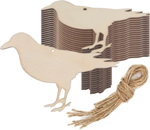 20 Stck. Krähe Holz Zum Selbermachen Handwerk Ausschnitte Rohling Holz Krähe Form Hängende Ornamente Wi - Bild 1 von 7