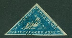 SG 2 Cape of good hope 1853. 4d deep blue on deeply blued paper. Very fine... - Picture 1 of 1