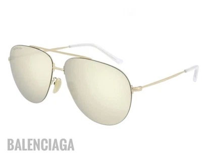 Nuevas Gafas de Sol Balenciaga Aviator BB0013S Ultra Ligeras Metal Dorado 64-150 Italia Foto 1 de 4