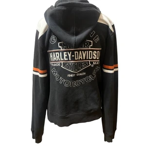 De Colección Harley Davidson Motociclista Y2K Logo Cremallera Parche Bordado Sudadera con Capucha Motocicleta XL - Imagen 1 de 7