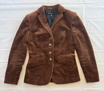 Brooks Brothers Jacket Womens 4 Brown Corduroy Blazer Preppy Academia Equestrian - Image 1 of 4
