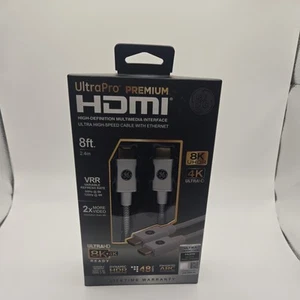 GE Gold Plated HDMI Cable 8K UHDR Ultra High-Speed 8 ft 2.4m 48GBPS Dynamic 4K - Picture 1 of 5