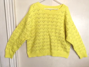 Suéter Maurices Mujer XL Amarillo Tejido Abierto Manga Larga Informal Boho Artístico Oficina - Imagen 1 de 5
