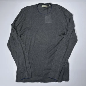 NWT HAGEN CARMEL Men's Size Small S Casual Silk/Linen Gray L/S Crewneck Sweater - Picture 1 of 5