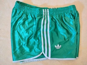 Adidas Vintage 80s Glanz Running Sprinter Gym Shorts Green White 32" Hong Kong - Picture 1 of 8