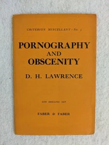 D. H. Lawrence PORNOGRAPHY AND OBSCENITY Criterion Miscellany No. 5 1929 1stEd - Picture 1 of 6
