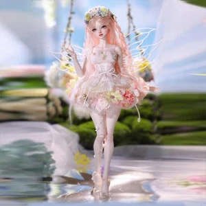 Juego completo 1/4 BJD muñeca articulación resina maquillaje facial alas de ángel elfo niña regalo hecho a mano - Imagen 1 de 9