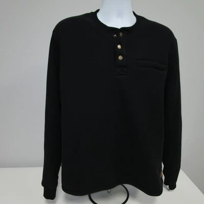 Coleman Mens L Black Thermal Waffle Knit Sherpa Lined Henley Shirt - Image 1 of 4