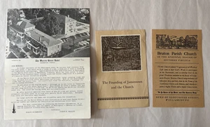 VIRGINIA - LOTE DE FOLLETOS VINTAGE de 3-BRUTON PARROQUIA-JAMESTOWN-WARREN GREEN HOTEL - Imagen 1 de 10