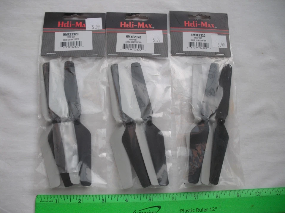 Lot of 3 Heli-Max HMXE2320 Propeller, Set, 230Si Quadcopter, Quad, RC R/C Copter - Image 1 of 4