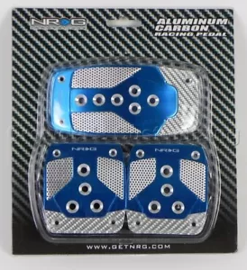 NRG Sport Pedals Blue Silver Carbon Fiber 3 Piece New - Bild 1 von 2
