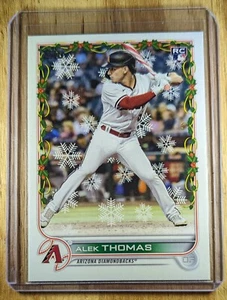 2022 Alek Thomas RC Topps Holiday SP Candy Cane Bat MLB Arizona Diamondbacks - Picture 1 of 2