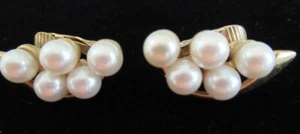 Orecchini Vintage Finta Perla con Clip Accento Oro #36 - Foto 1 di 2