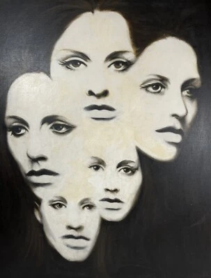 ROBERT PRITCHARD SURREALISM SCIENCE FICTION PORTRAIT MID CENTURY OIL PAINTING - Image 1 of 4