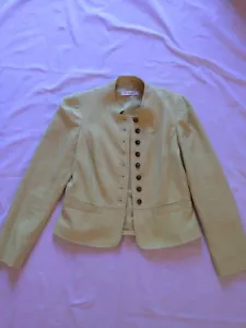 Planet Ladies Smart Lime Vintage Blazer Button Up Jacket Military Style Size 10 - Picture 1 of 12