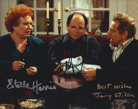 Seinfeld (Estelle Harris, Jason Alexander & Jerry Stiller) signed 8x10 photo Cover