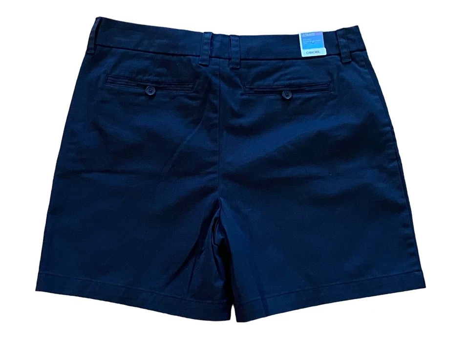 Pantalones Cortos Cherokee Ultimate Caqui Para Mujer 12 Frente Plano Se Ajusta a la Cintura 5.75" Entrepierna Foto 1 de 1